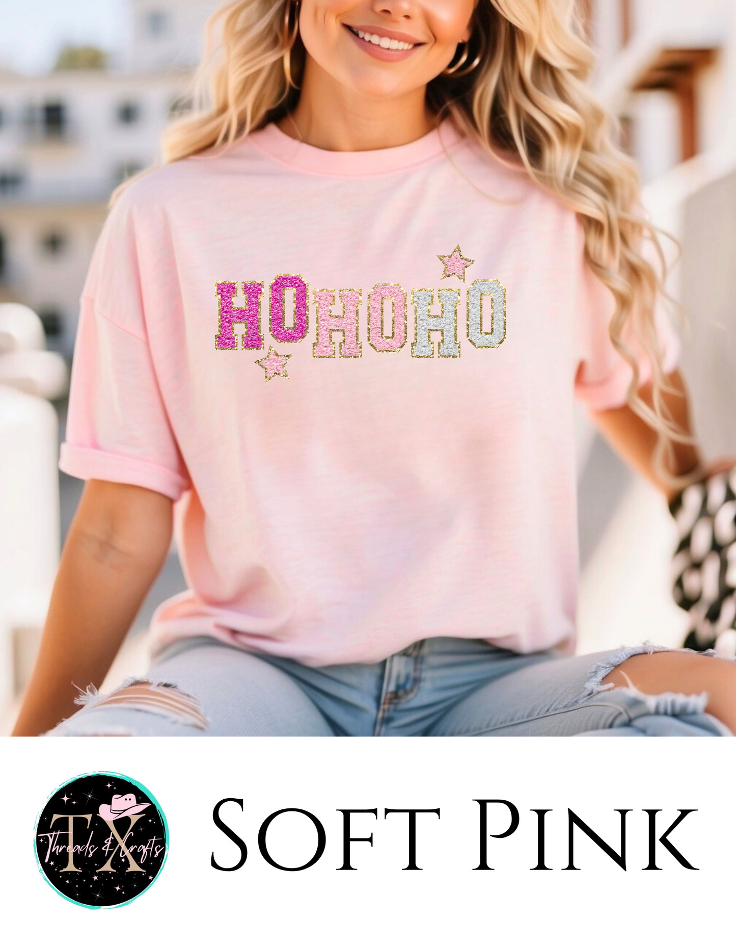 HoHoHo Santa faux patch unisex tee