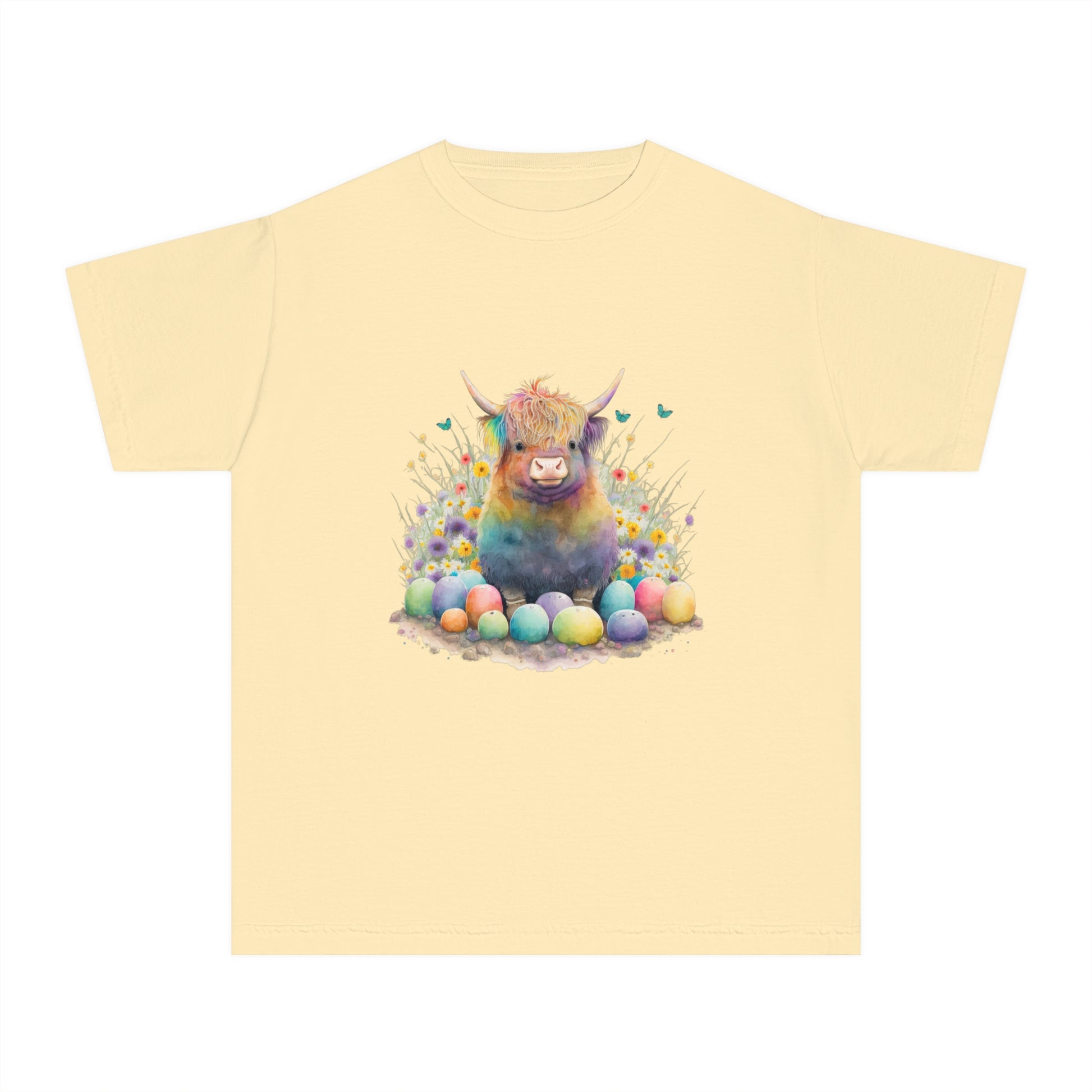 Easter Cow - Youth Midweight Tee - TX Threads & Crafts