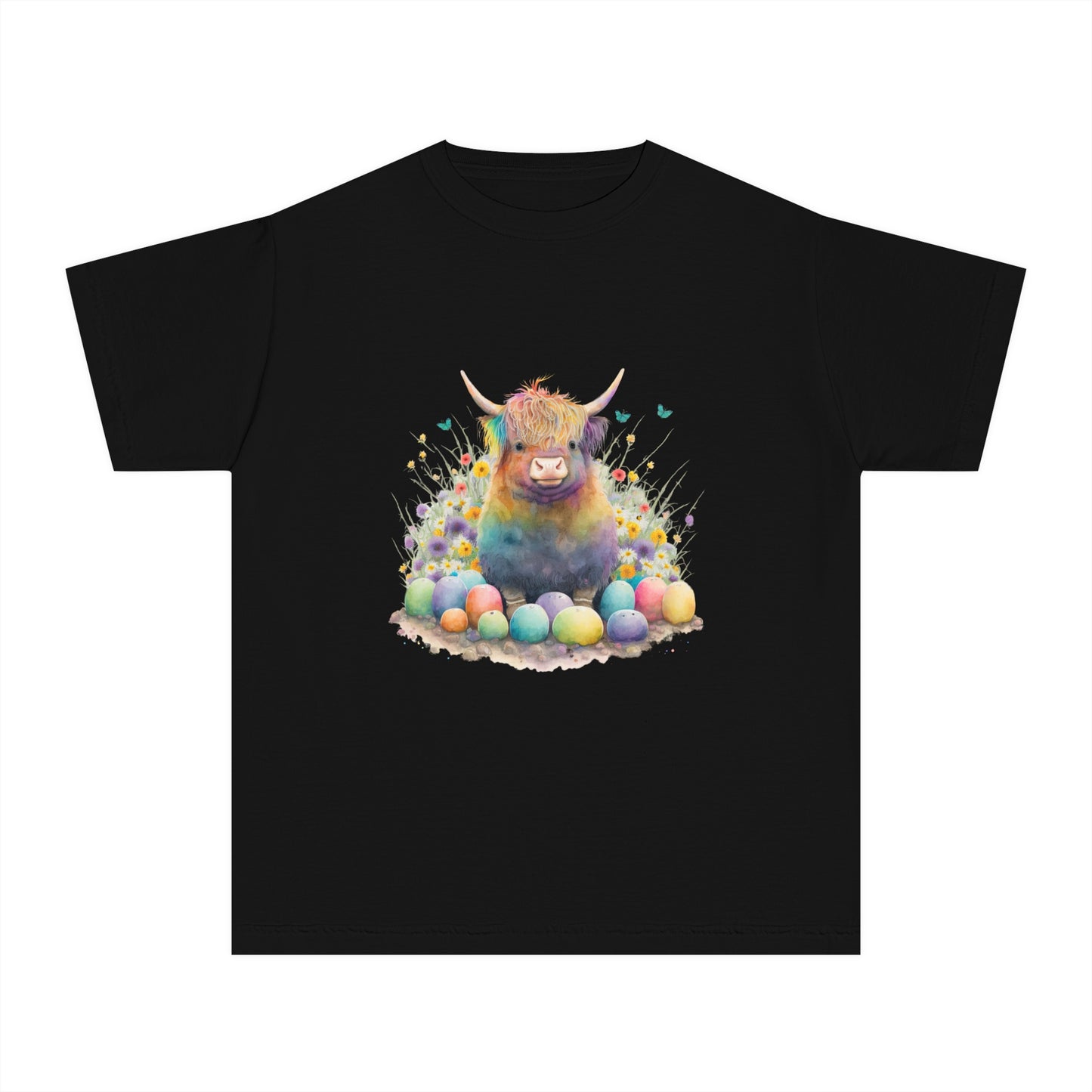 Easter Cow - Youth Midweight Tee - TX Threads & Crafts