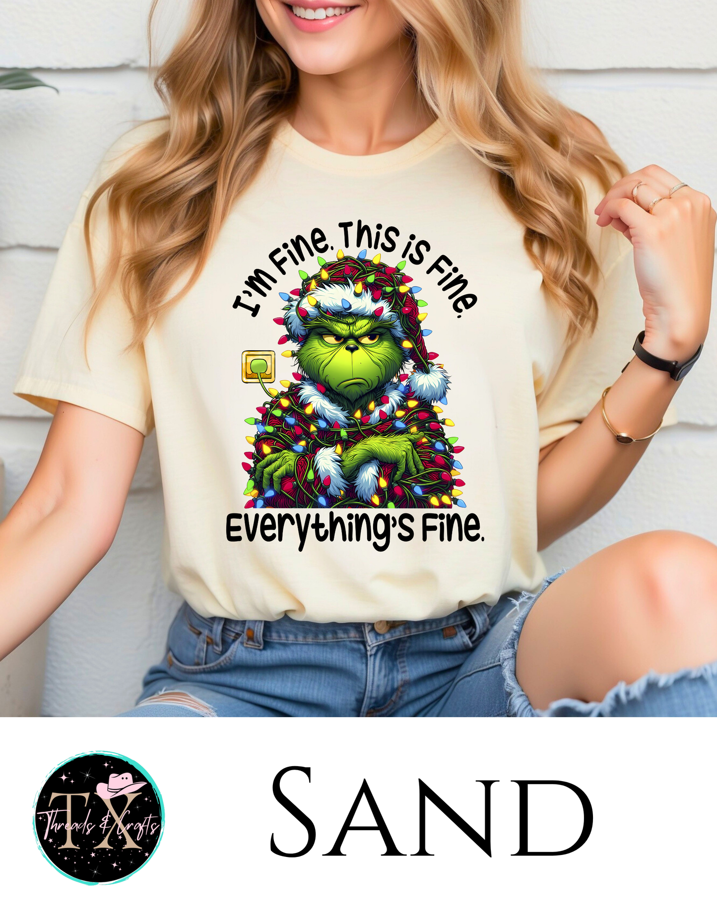 I'm fine this is fine... The Grinch unisex tee