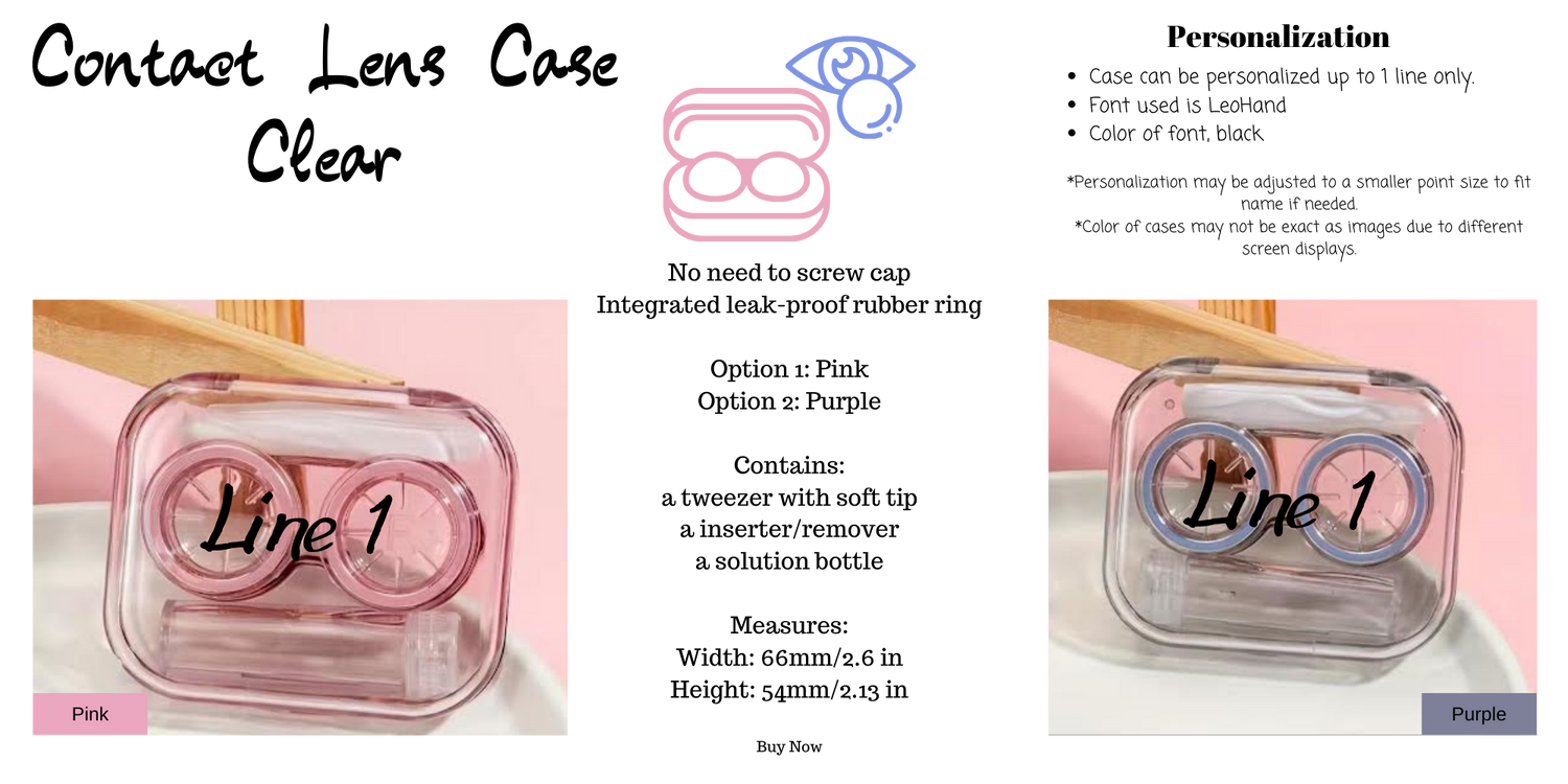 Clear - Contact Lens Case - TX Threads & Crafts