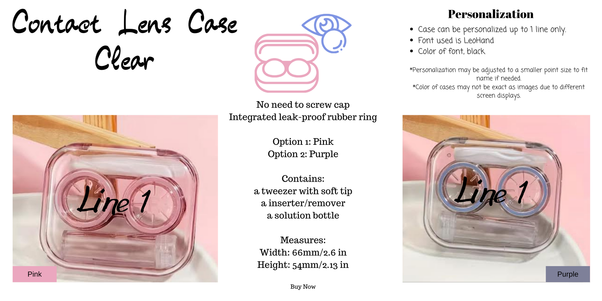 Clear - Contact Lens Case - TX Threads & Crafts