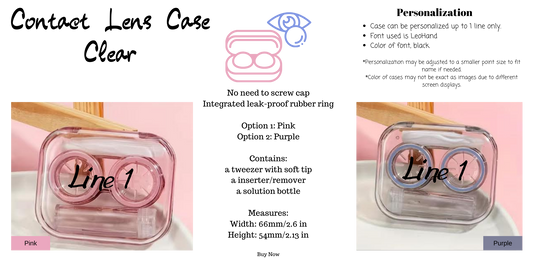 Clear - Contact Lens Case - TX Threads & Crafts