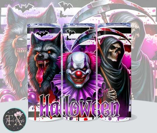 Halloween Wolf, Clown and Death - TX Threads & Crafts
