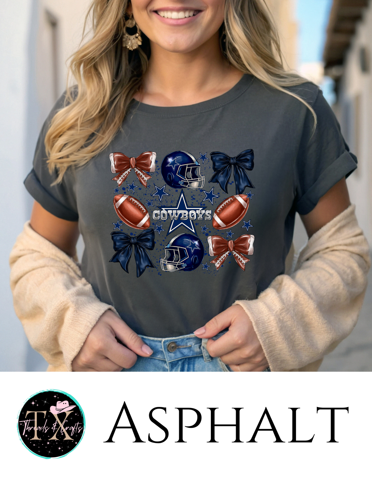 Cowboys Bow unisex tee - TX Threads & Crafts