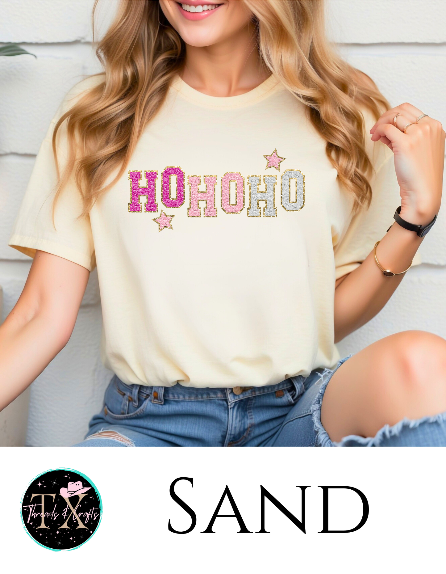 HoHoHo Santa faux patch unisex tee