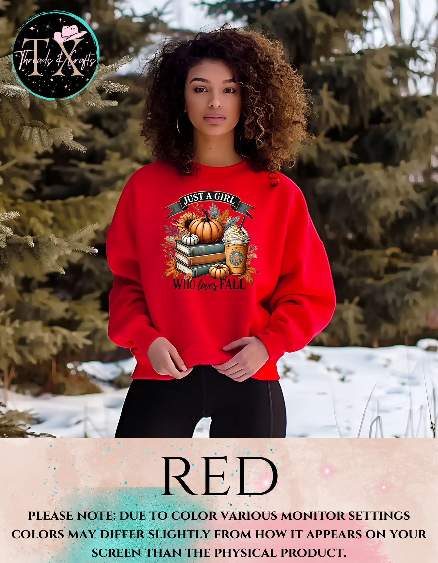 Just A Girl Who Loves Fall Books and Coffee Sweatshirt