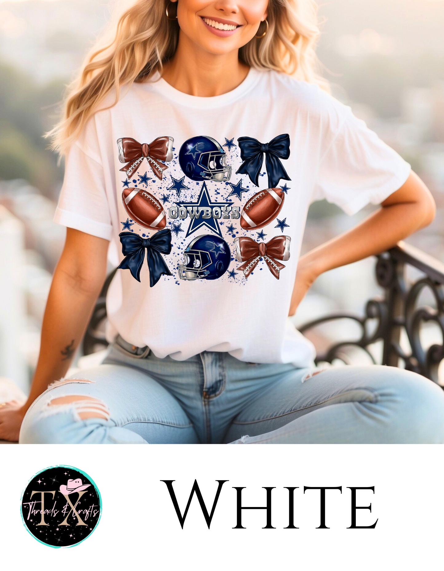 Cowboys Bow unisex tee - TX Threads & Crafts