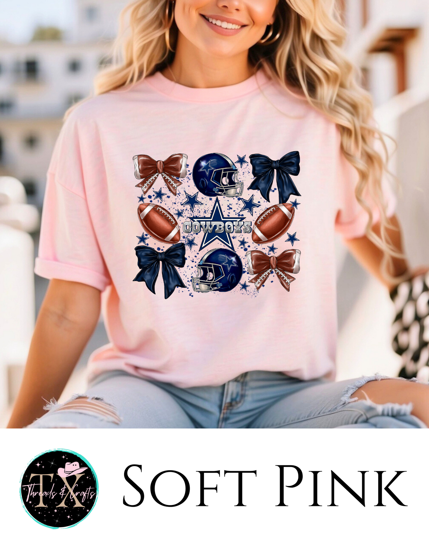 Cowboys Bow unisex tee - TX Threads & Crafts