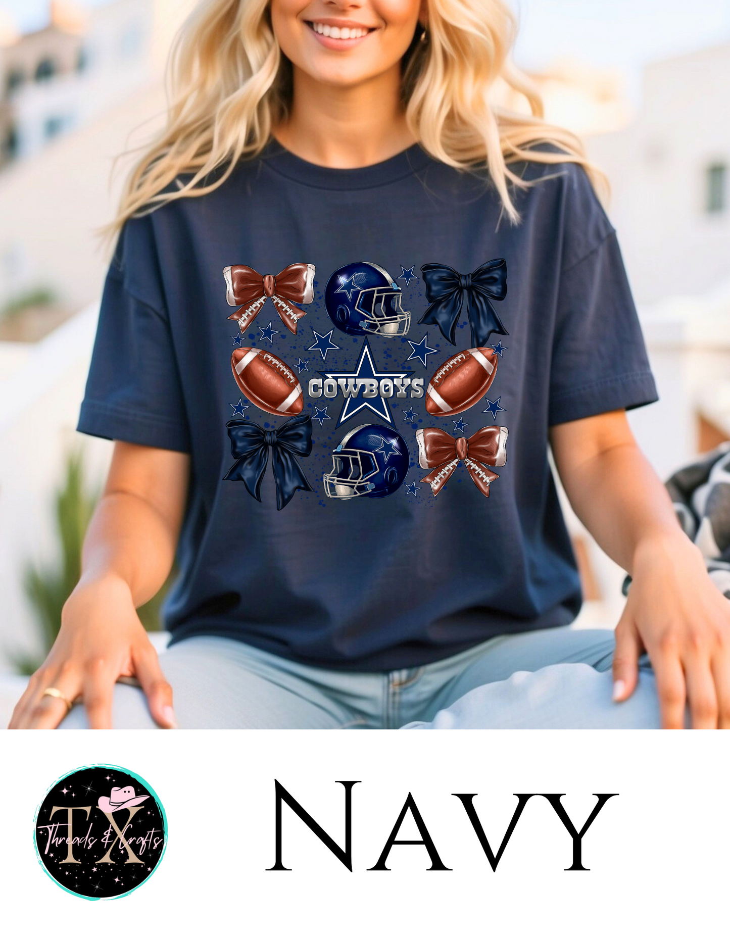 Cowboys Bow unisex tee - TX Threads & Crafts