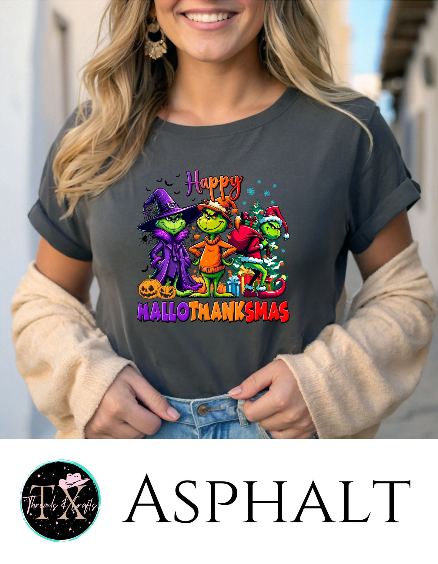 Hallothanksmas Grinch unisex tee