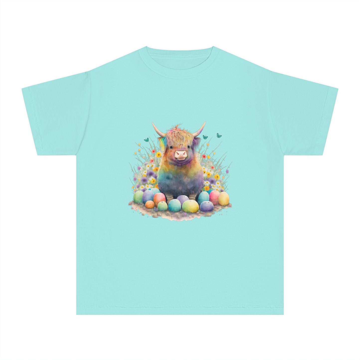 Easter Cow - Youth Midweight Tee - TX Threads & Crafts