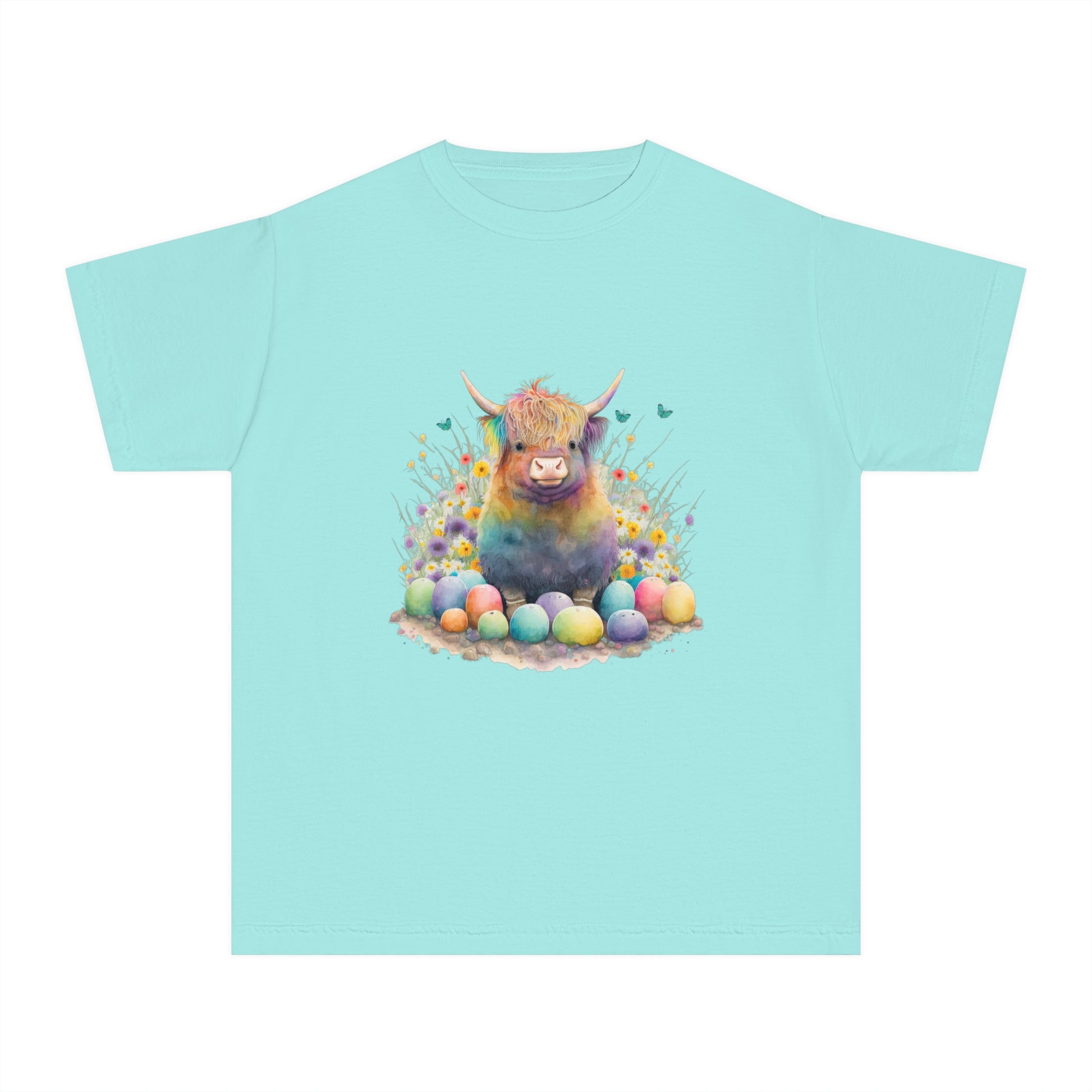 Easter Cow - Youth Midweight Tee - TX Threads & Crafts