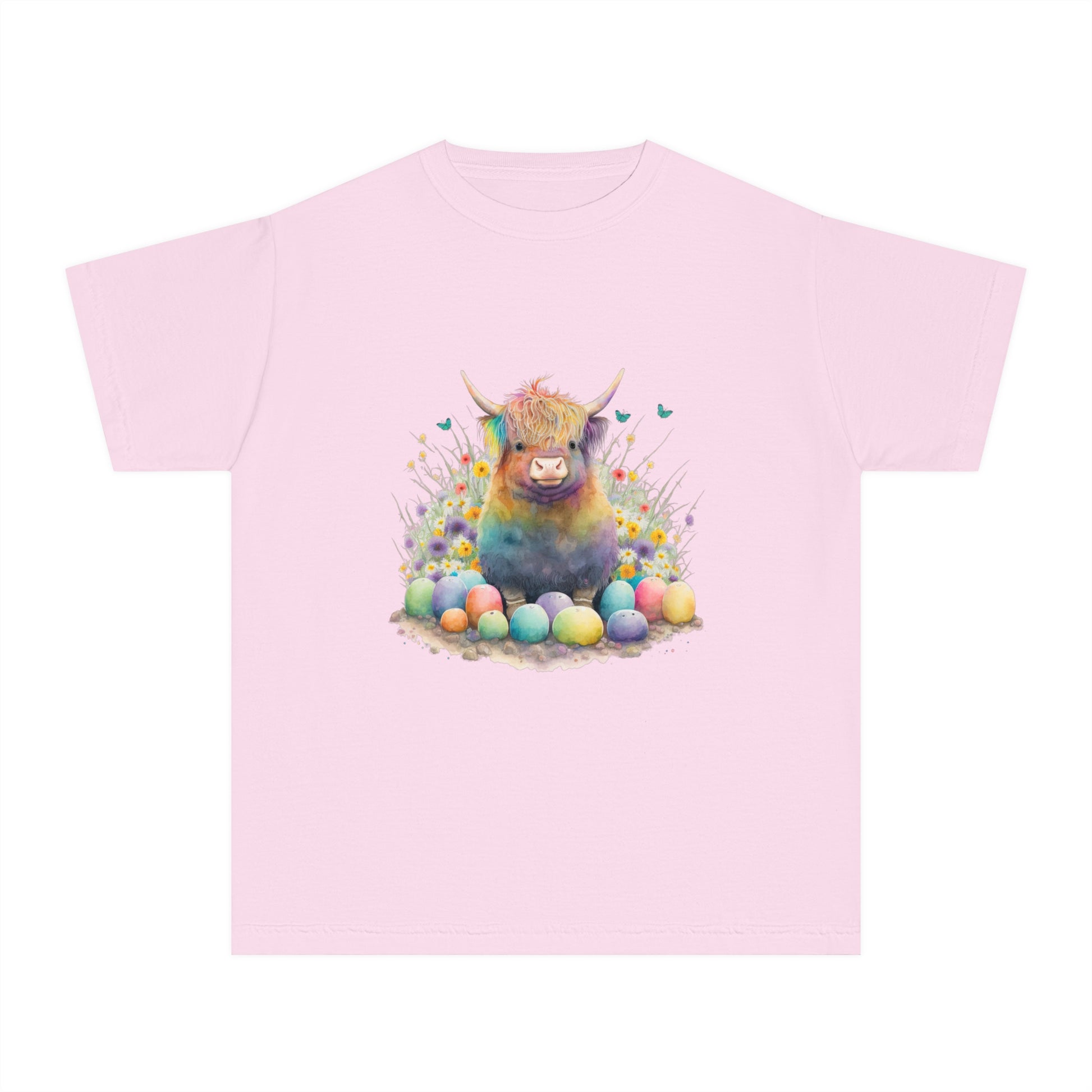 Easter Cow - Youth Midweight Tee - TX Threads & Crafts