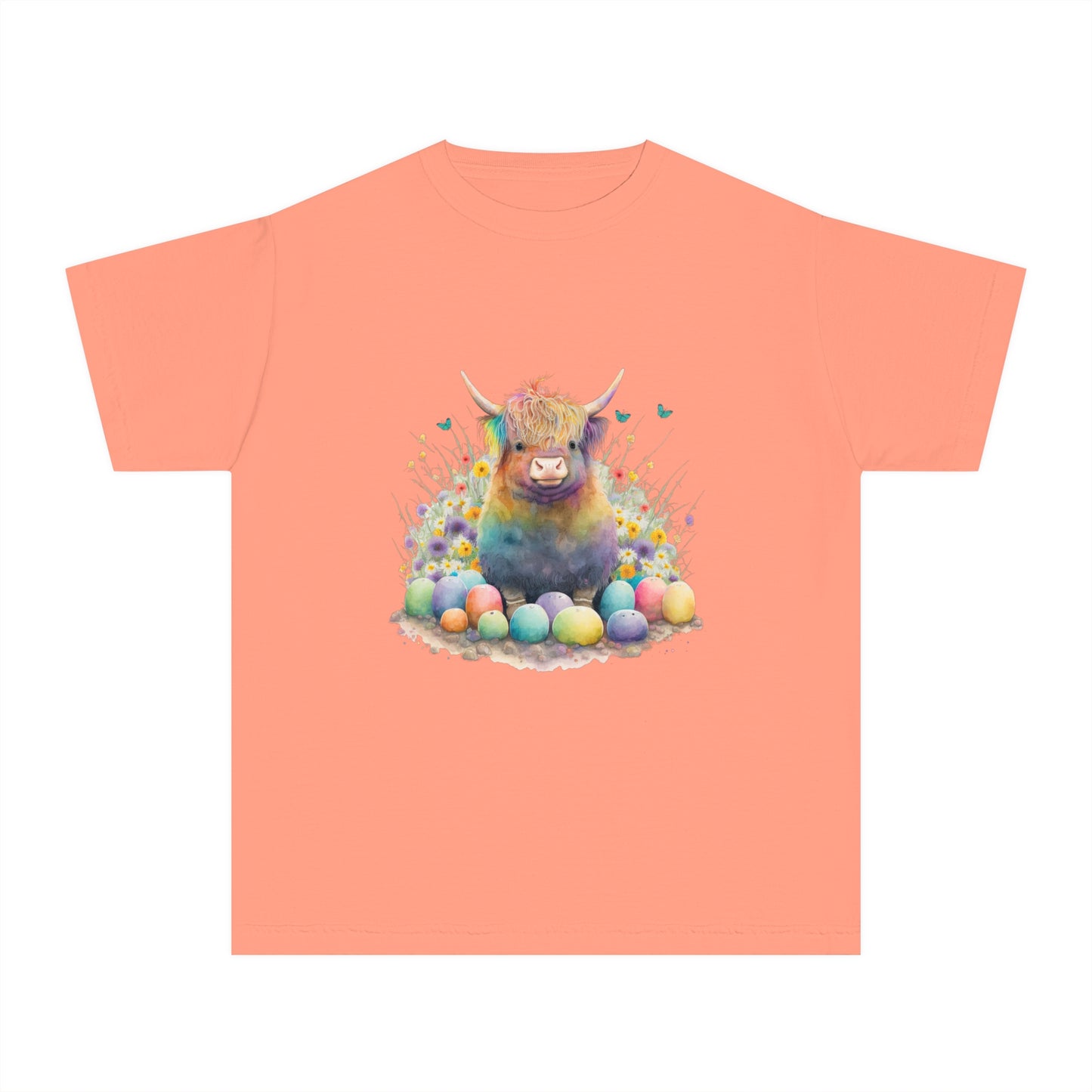 Easter Cow - Youth Midweight Tee - TX Threads & Crafts