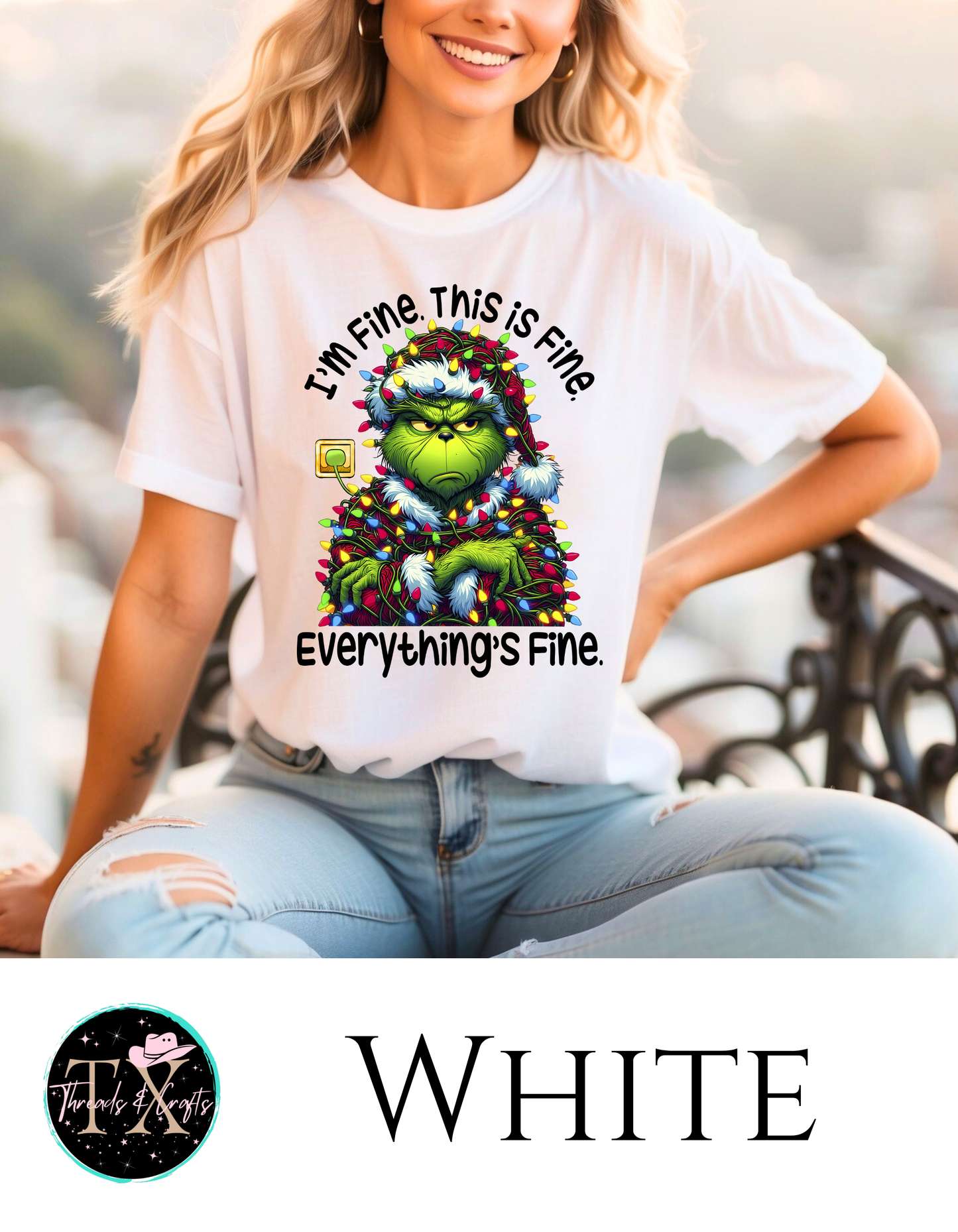 I'm fine this is fine... The Grinch unisex tee