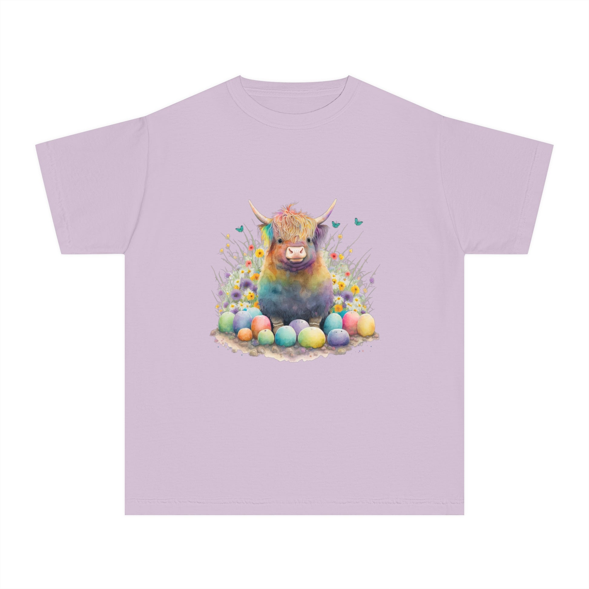 Easter Cow - Youth Midweight Tee - TX Threads & Crafts