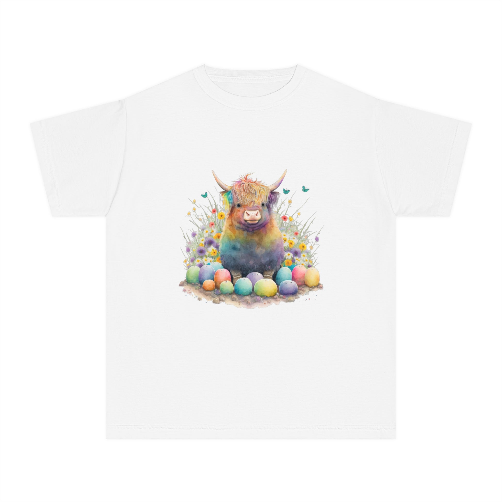 Easter Cow - Youth Midweight Tee - TX Threads & Crafts