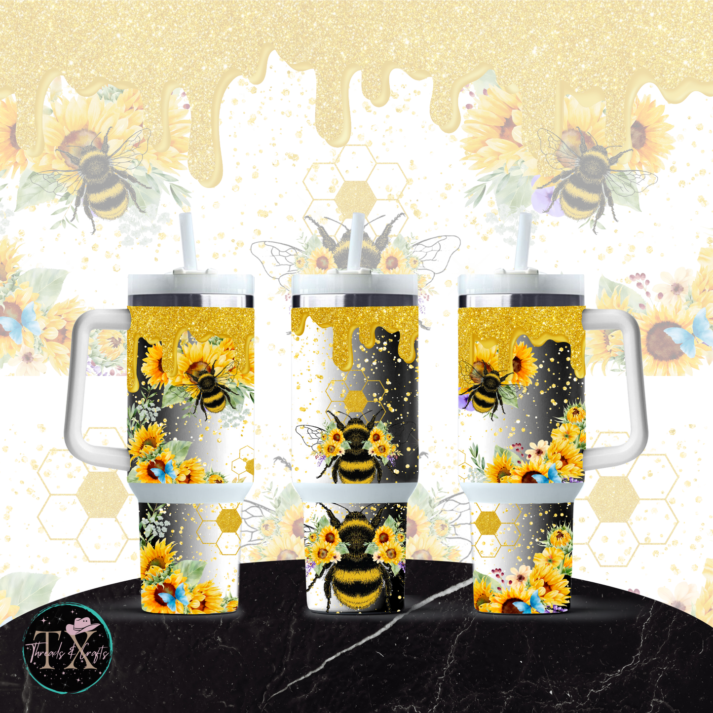 Sunflower Bee - TX Threads & Crafts