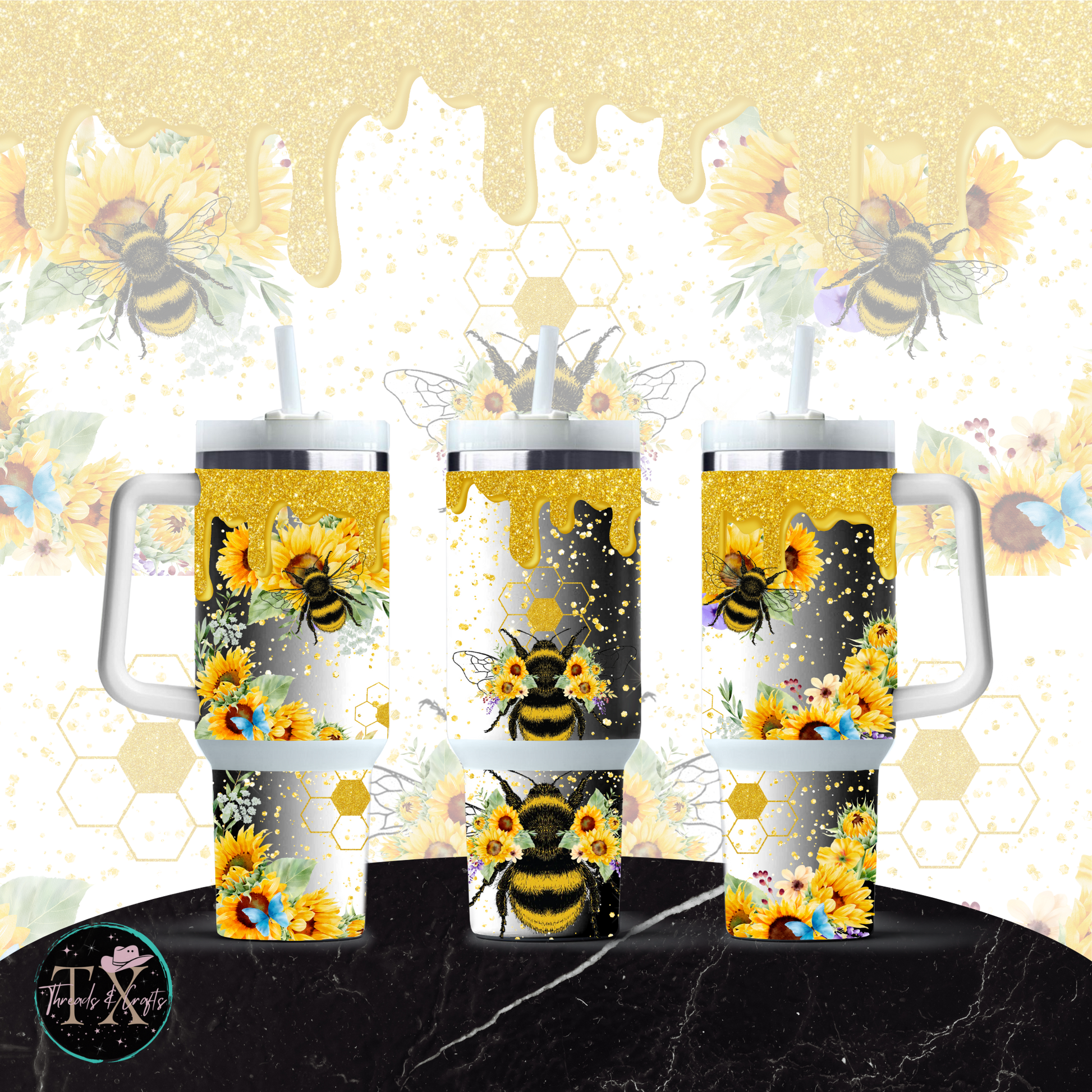 Sunflower Bee - TX Threads & Crafts