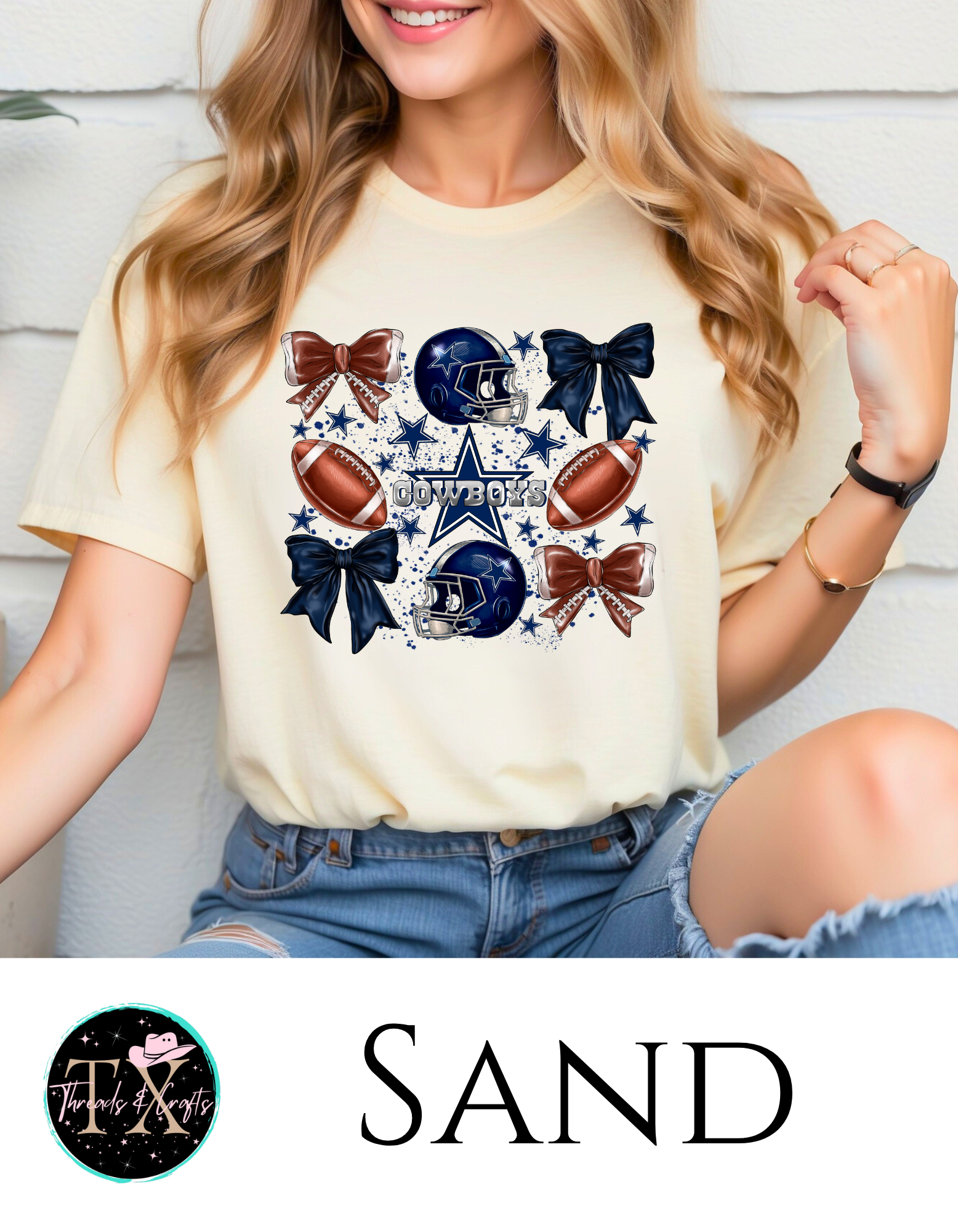 Cowboys Bow unisex tee - TX Threads & Crafts