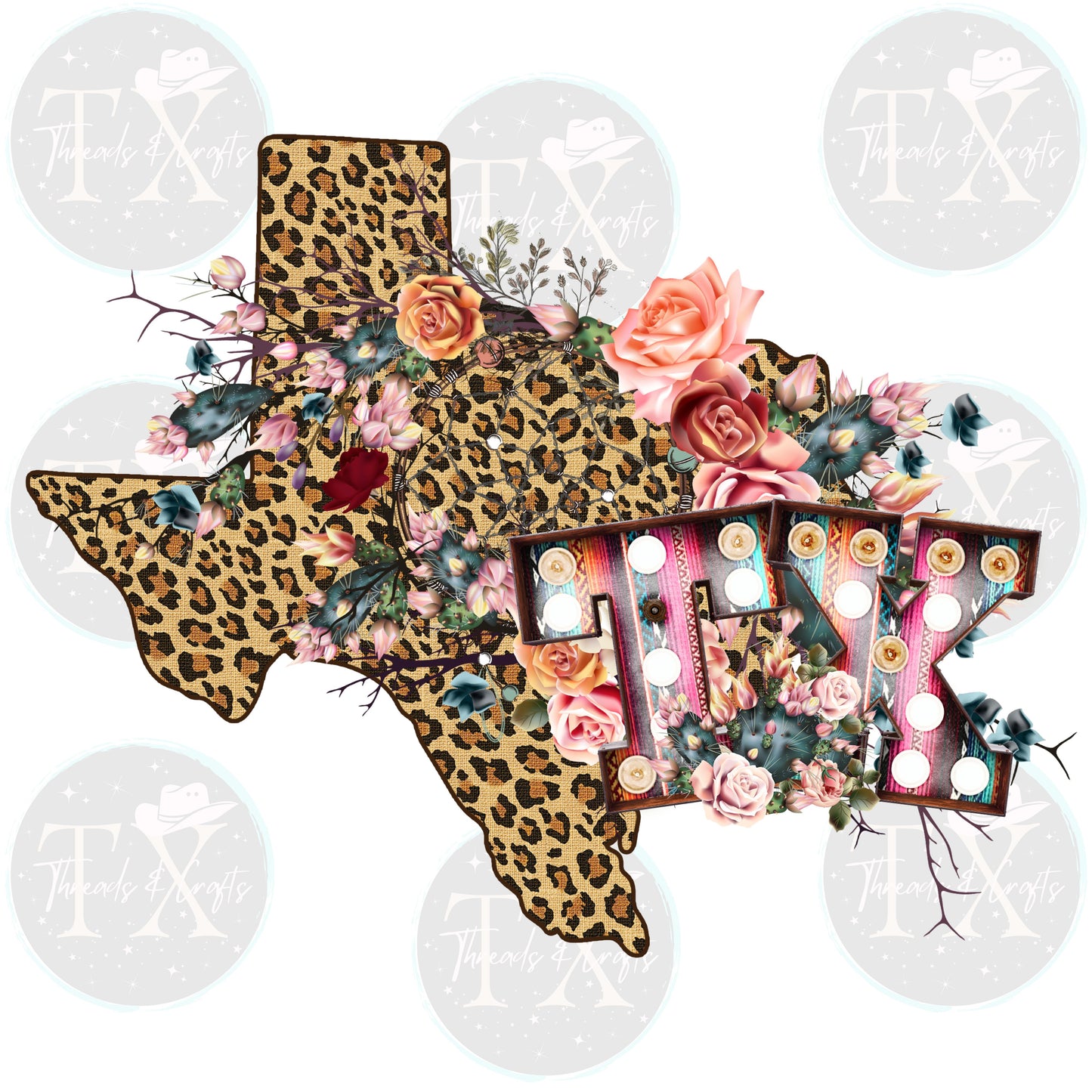 Leopard TX Serape unisex tshirt - TX Threads & Crafts