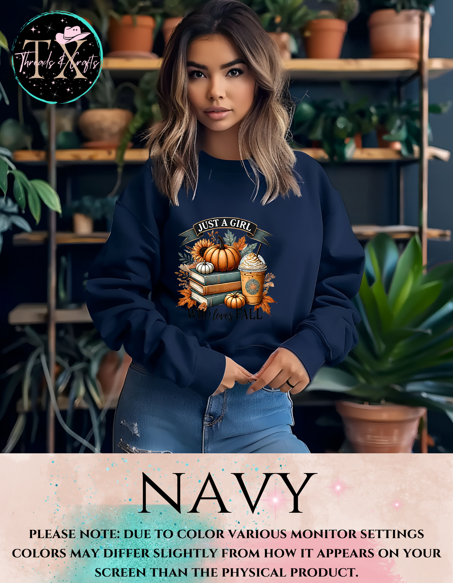 Just A Girl Who Loves Fall Books and Coffee Sweatshirt