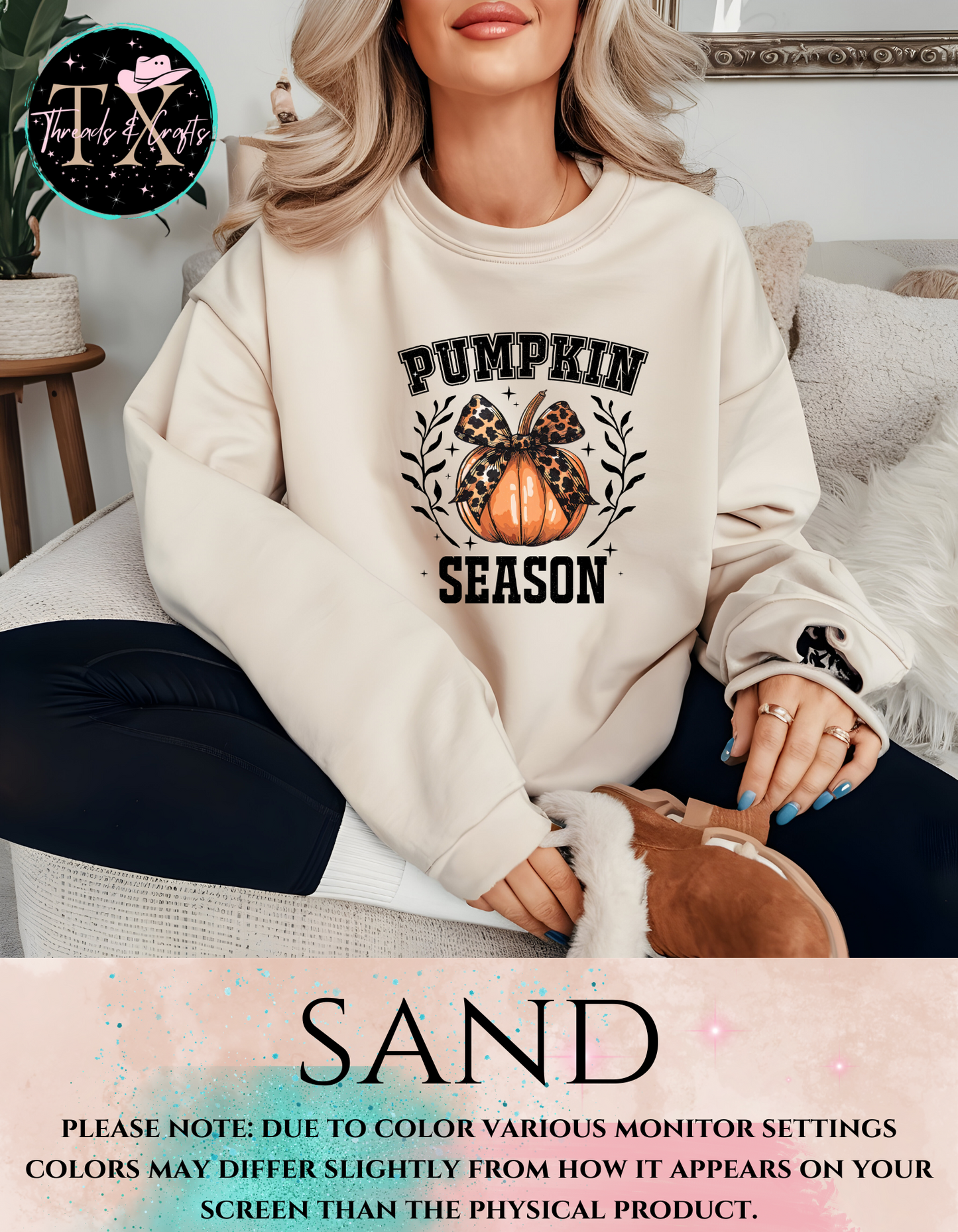 Pumpkin Season and Bow Sweatshirt