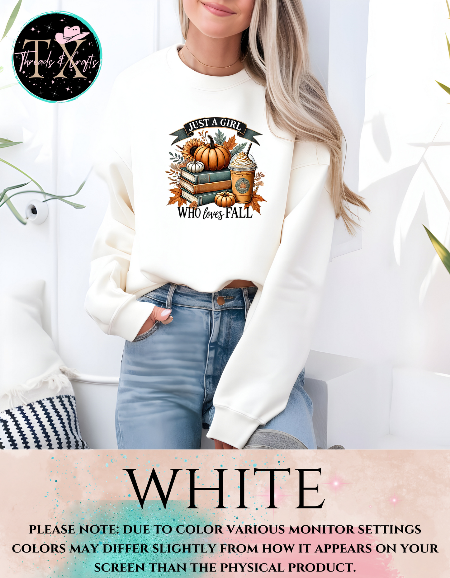 Just A Girl Who Loves Fall Books and Coffee Sweatshirt