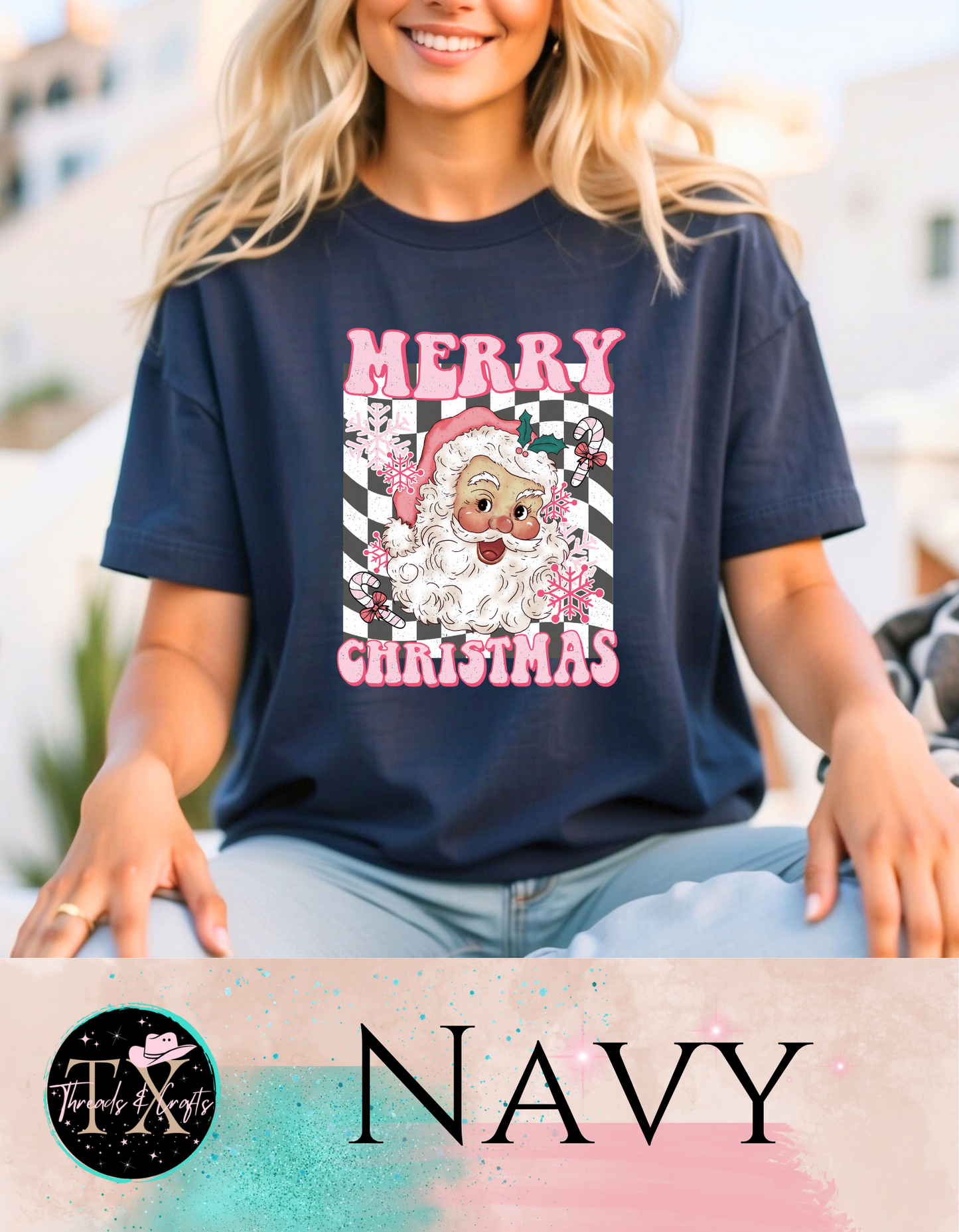 Checkered Santa (unisex tshirt)