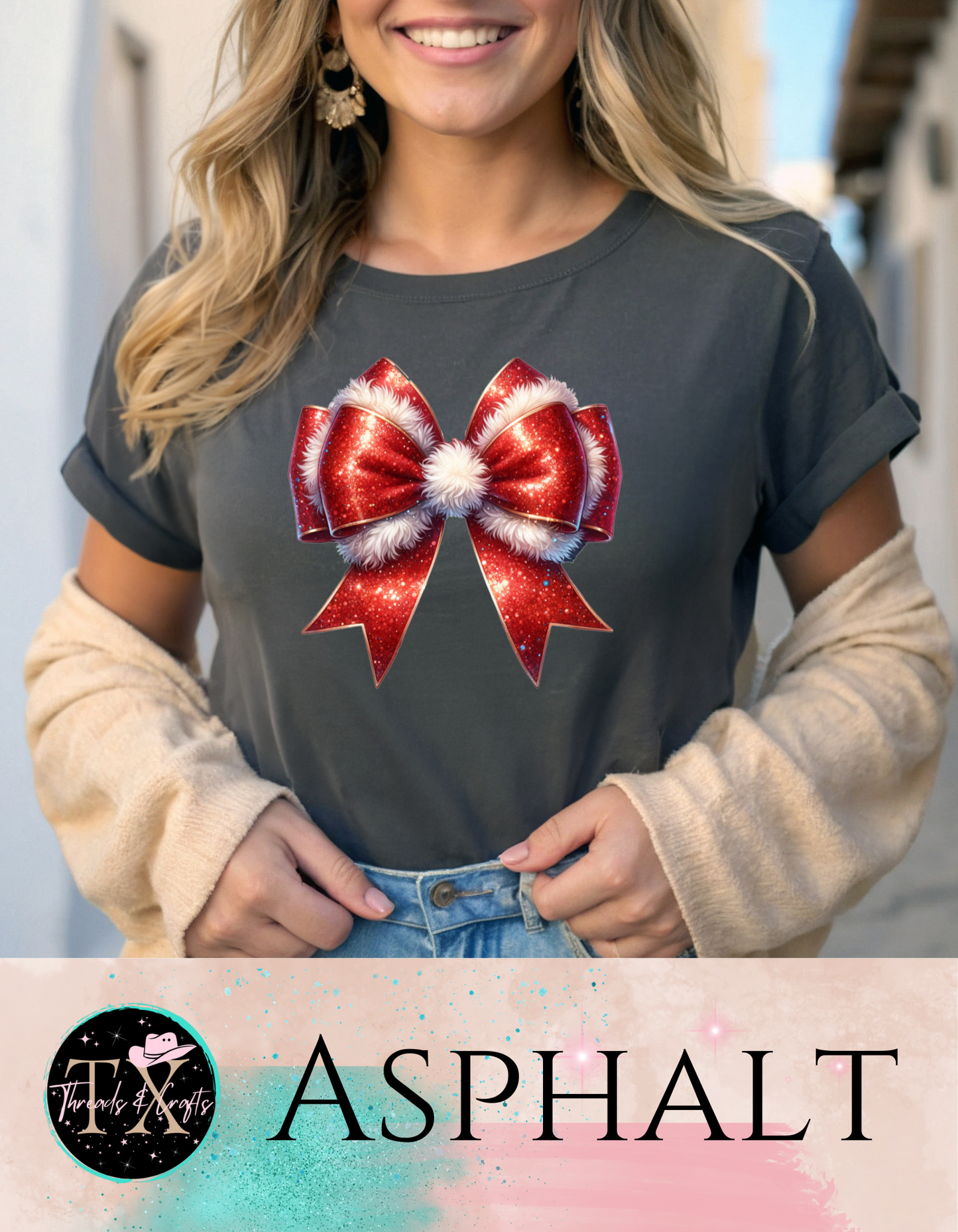 Santa hat bow (unisex tshirt)