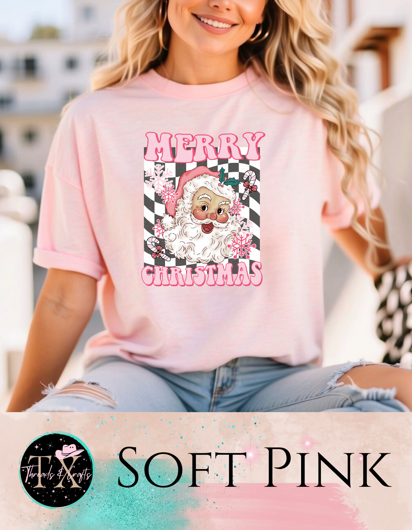 Checkered Santa (unisex tshirt)
