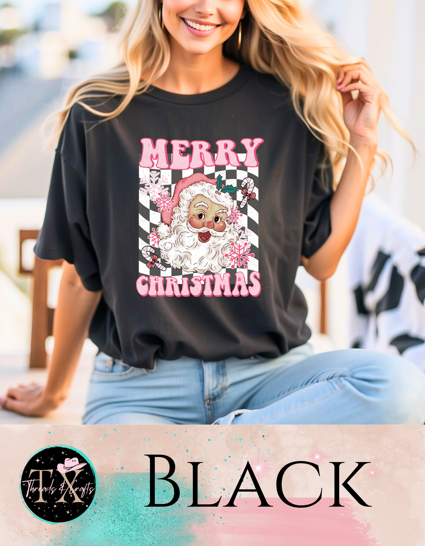 Checkered Santa (unisex tshirt)