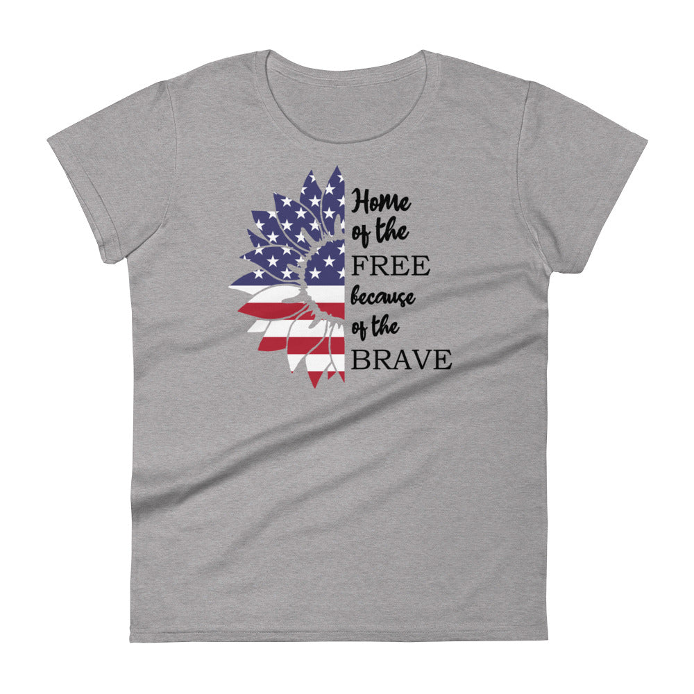 4th of July Sunflower Women's short sleeve t-shirt - TX Threads & Crafts