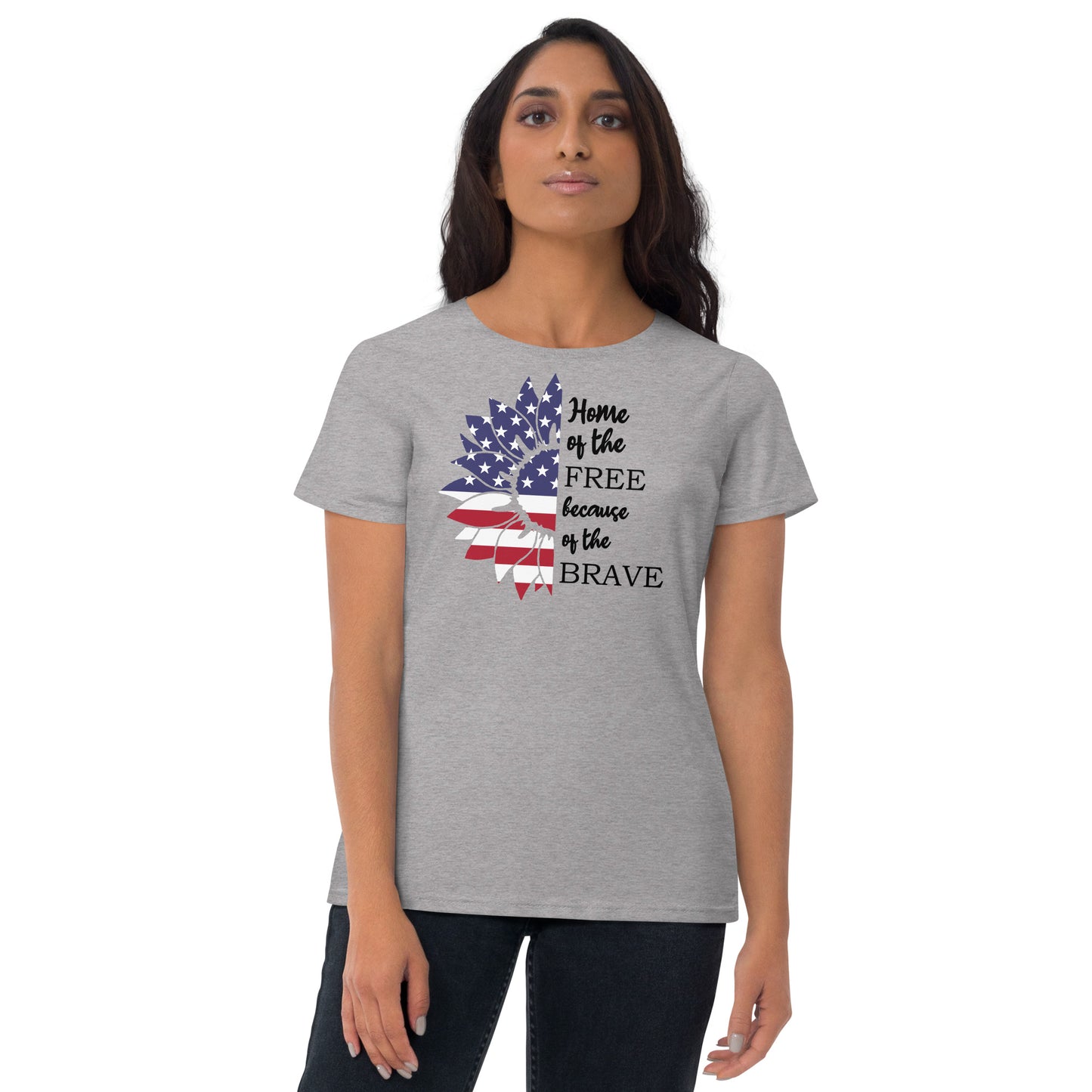 4th of July Sunflower Women's short sleeve t-shirt - TX Threads & Crafts