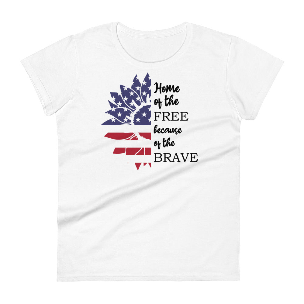 4th of July Sunflower Women's short sleeve t-shirt - TX Threads & Crafts