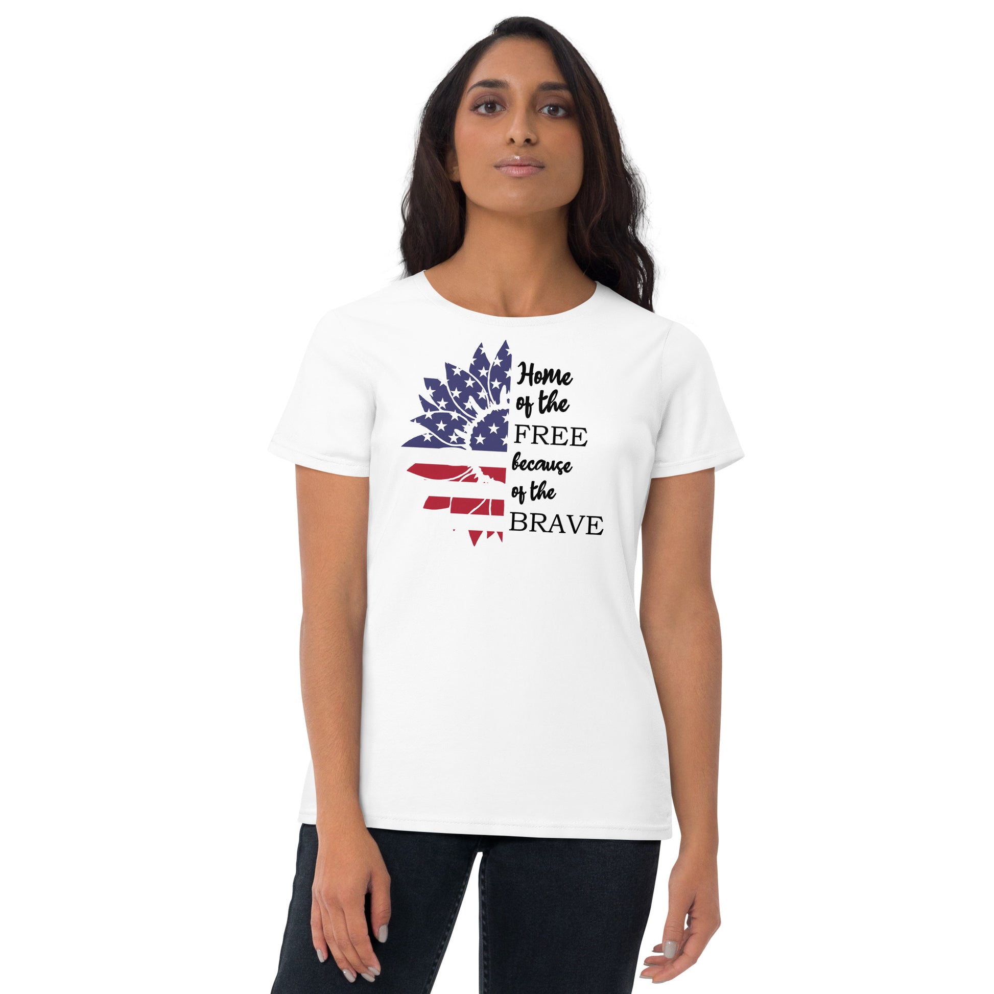 4th of July Sunflower Women's short sleeve t-shirt - TX Threads & Crafts