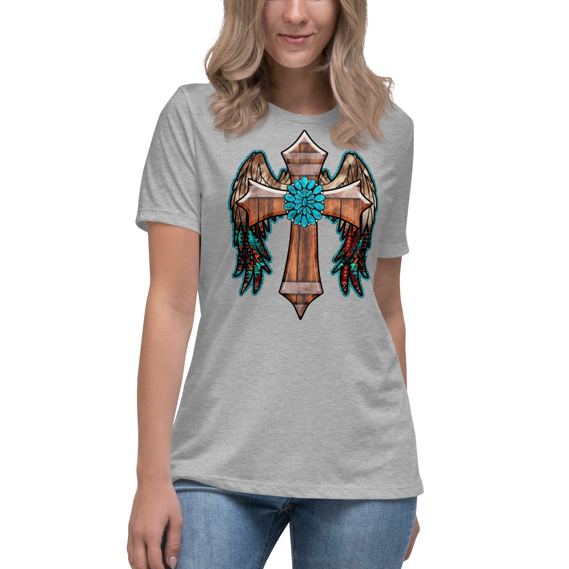 Western Cross Relaxed T-Shirt - TX Threads & Crafts