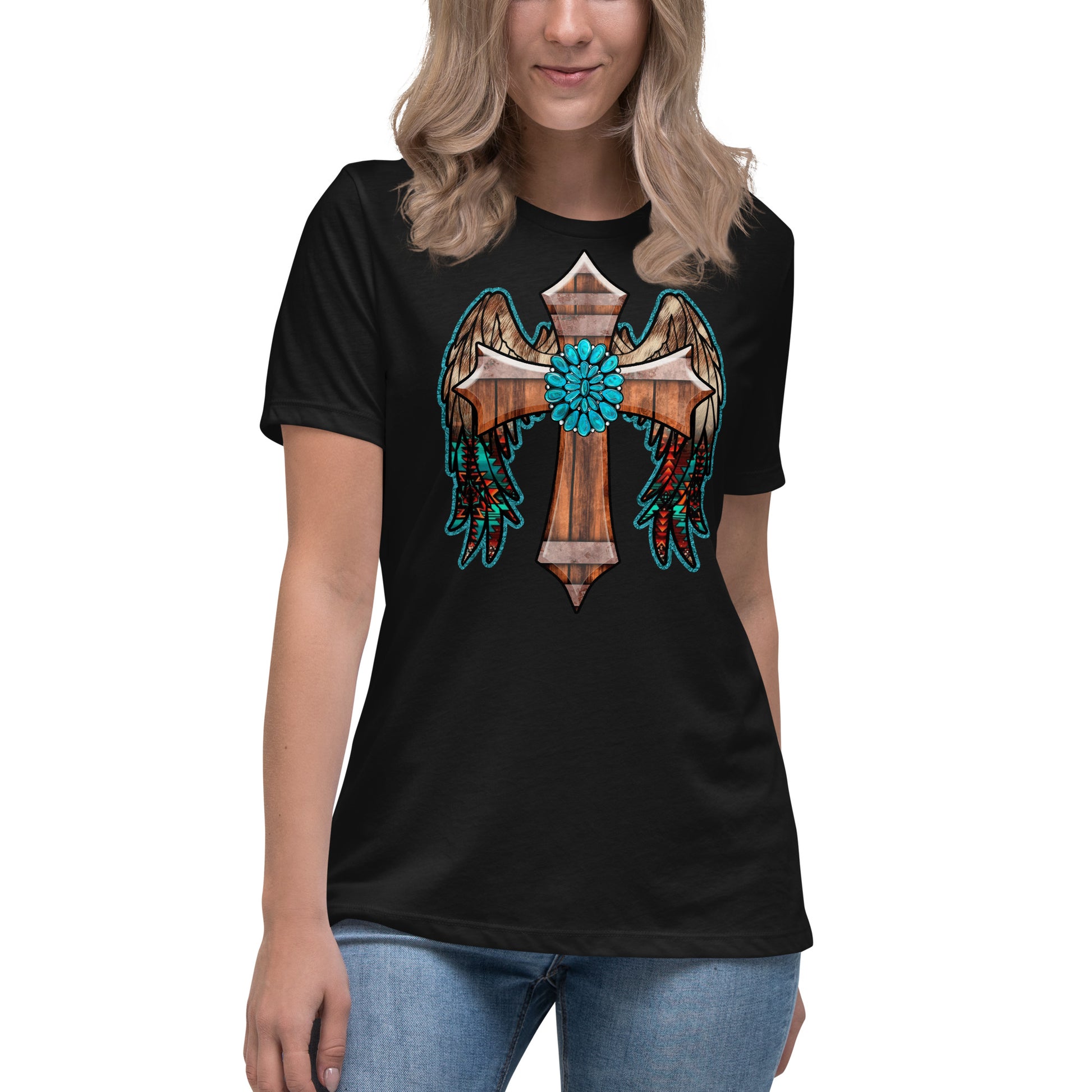 Western Cross Relaxed T-Shirt - TX Threads & Crafts