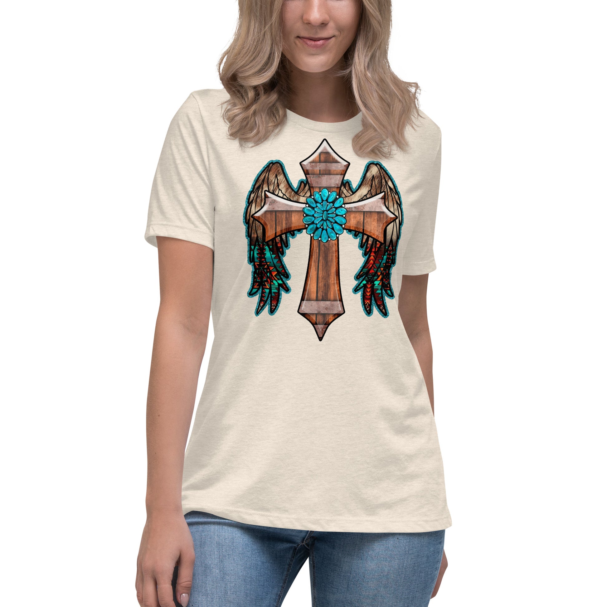 Western Cross Relaxed T-Shirt - TX Threads & Crafts