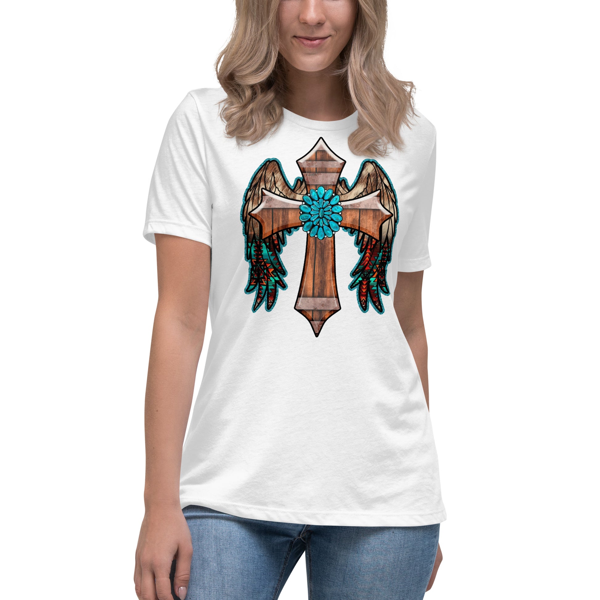 Western Cross Relaxed T-Shirt - TX Threads & Crafts